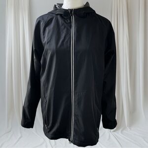 All in Motion Black Windbreaker Jacket with Hood